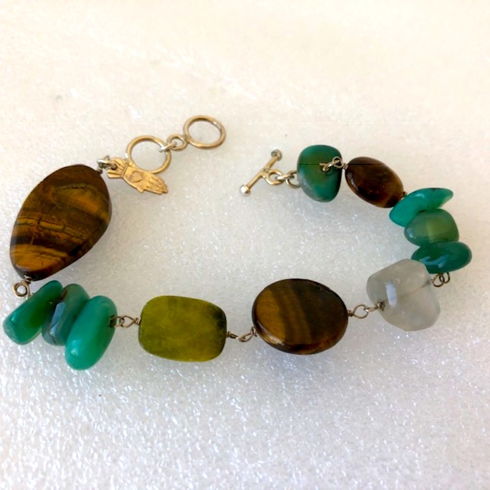 Sterling silver gemstones"HANDPICKED" bracelet